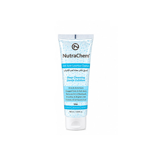 Anti Acne Luxurious Cleanser with Witch Hazel, Glycolic Acid & Tea Tree Oil for Clear, Balanced Skin